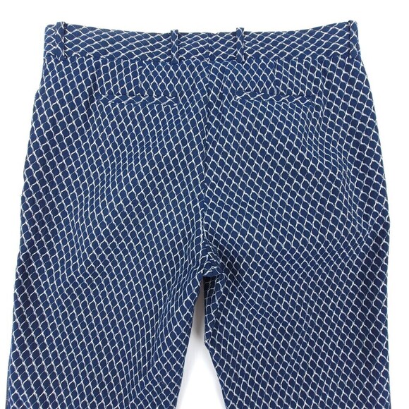 LAFAYETTE 148 Tailored Slim Leg Mid Rise Trouser Dress Pant Navy Print Womens 4 - Picture 6 of 8